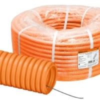 Гофротруба ПНД для кабеля d40мм с протяжкой 25м лёгкая оранжевая TDM SQ0413-0015