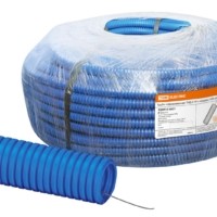 Гофротруба ПНД для кабеля d16мм с протяжкой 100м лёгкая синяя TDM SQ0413-0021