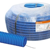 Гофротруба ПНД для кабеля d20мм с протяжкой 100м лёгкая синяя TDM SQ0413-0022