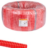 Гофротруба ПНД для кабеля d16мм с протяжкой 100м лёгкая красная TDM SQ0413-0031