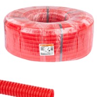 Гофротруба ПНД для кабеля d32мм с протяжкой 50м лёгкая красная TDM SQ0413-0034
