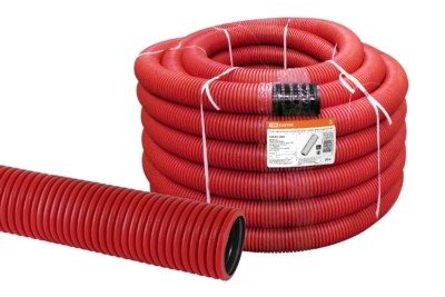 Гофротруба ПНД для кабеля двустенная d63мм с протяжкой 20м красная TDM SQ0413-2063