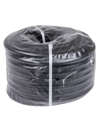 Гофротруба ПНД для кабеля d20мм с протяжкой 25м лёгкая черная TDM SQ0413-2502