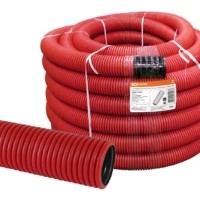 Гофротруба ПНД для кабеля двустенная d40мм с протяжкой 50м красная TDM SQ0413-5040