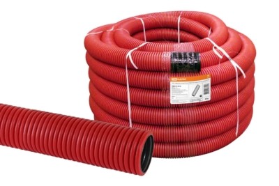 Гофротруба ПНД для кабеля двустенная d110мм с протяжкой 50м красная TDM SQ0413-5110