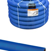 Гофротруба ПНД для кабеля двустенная d63мм с протяжкой 50м синяя TDM SQ0413-6063