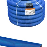 Гофротруба ПНД для кабеля двустенная d110мм с протяжкой 50м синяя TDM SQ0413-6110