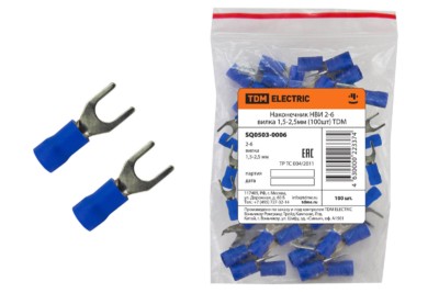 Наконечник кабельный НВИ 2-6 вилка 1,5-2,5мм 100шт/уп TDM