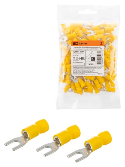 Наконечник кабельный НВИ с легким вводом проводника 6,0-4 100шт/уп TDM