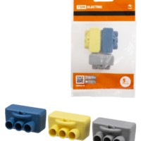 Набор клемм винтовых изолированных КВИ-3 для Al и Cu проводов (6,0мм2) (серая, синяя, желтая) TDM