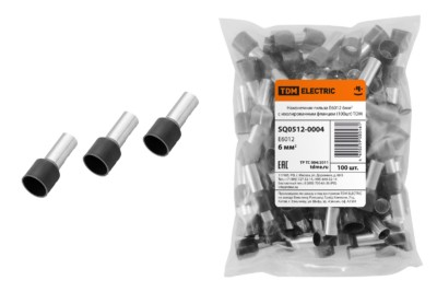 Наконечник кабельный НШви Е6012 6мм2 100шт/уп TDM
