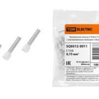 Наконечник кабельный НШви Е7508 0,75мм2 100шт/уп TDM