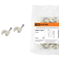 Скоба 4мм круглая пластиковая ( белая) (50шт) TDM