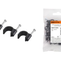 Скоба 7мм круглая пластиковая (черная) (50шт) TDM