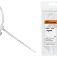 Хомут нейлоновый с монтажным отверстием 3,5х100 мм (белый) (100шт) TDM