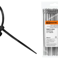 Хомут нейлоновый с монтажным отверстием 3,5х100 мм (черный) (100шт) TDM