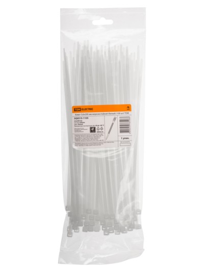 Хомут 3,6х200 мм морозостойкий (белый) (100 шт) TDM — изображение 4