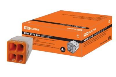 Клемма СМК зажимная 2.5мм2 с пастой TDM