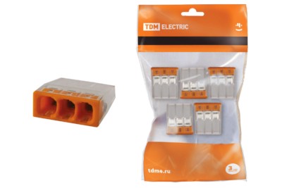 Клемма СМК зажимная 2.5мм2 с пастой 5шт/уп TDM