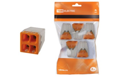 Клемма СМК зажимная 2.5мм2 с пастой 5шт/уп TDM