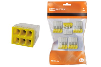 Клемма СМК зажимная 2.5мм2 с пастой 5шт/уп TDM