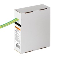 Термоусаживаемая трубка ТУТнг 12/6 желто-зеленая в коробке (10 м/упак) TDM