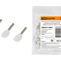 Наконечник кабельный НШвИ двойной 2 0,75х10 белый 100шт/уп TDM