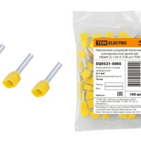 Наконечник кабельный НШвИ двойной 2 1,0х10 желтый 100шт/уп TDM