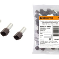 Наконечник кабельный НШвИ двойной 2 1,5х8 коричневый 100шт/уп TDM