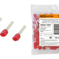 Наконечник кабельный НШвИ двойной 2 1,5х12 красный 100шт/уп TDM
