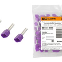 Наконечник кабельный НШвИ двойной 2 2,5х10 фиолетовый 100шт/уп TDM
