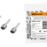 Наконечник кабельный НШвИ двойной 2 4,0х12 серый 100шт/уп TDM