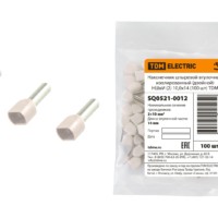 Наконечник кабельный НШвИ двойной 2 10,0х14 слоновая кость 100шт/уп TDM