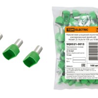 Наконечник кабельный НШвИ двойной 2 16,0х14 зеленый 100шт/уп TDM