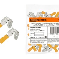 Разъем плоский изолированный ответвительный РпИо 6,0-7-0,8 желтый (100 шт) TDM