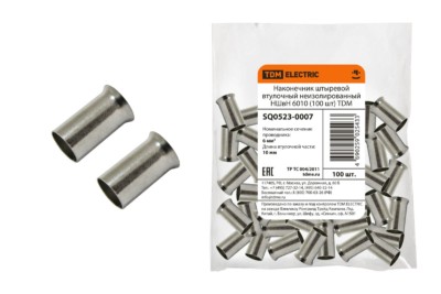 Наконечник кабельный НШвН 6010 100шт/уп TDM