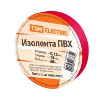 Изолента ПВХ 0,13*15мм Красная 20метров TDM