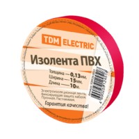 Изолента ПВХ 0,13*15мм Красная 10метров TDM