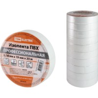 Изолента ПВХ профессиональная 0,18х19мм Белая 20м TDM