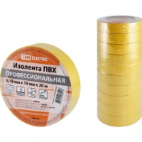 Изолента ПВХ профессиональная 0,18х19мм Желтая 20м TDM