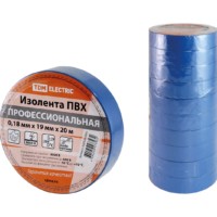 Изолента ПВХ профессиональная 0,18х19мм Синяя 20м TDM