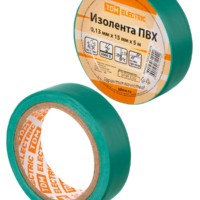 Изолента ПВХ 0,13х15мм Зеленая 5м TDM