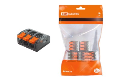 Клемма СМК зажимная с рычагом 2.5мм2 5шт/уп TDM