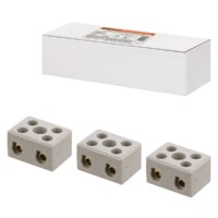 Керамический блок зажимов 15 Ампер 2 пары контактов с крепежным отверстием TDM