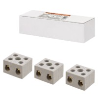 Керамический блок зажимов 30 Ампер 2 пары контактов с крепежным отверстием TDM