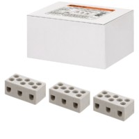 Керамический блок зажимов 5 Ампер 3 пары контактов с крепежным отверстием TDM