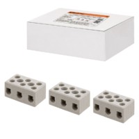 Керамический блок зажимов 15 Ампер 3 пары контактов с крепежным отверстием TDM