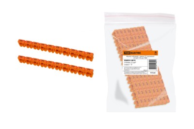 Маркер наборный – символ “3” оранжевый 2,5 мм2 (150 шт.) TDM