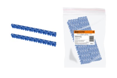 Маркер наборный – символ “6” голубой 2,5 мм2 (150 шт.) TDM