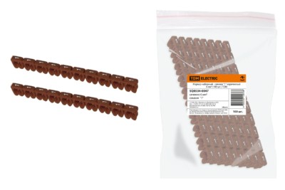 Маркер наборный – символ “1” коричневый 6 мм2 (100 шт.) TDM